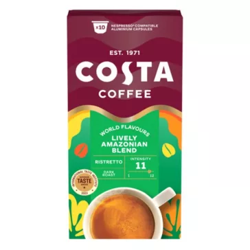   Kávékapszula COSTA COFFEE Nespresso Lively Amazonian Blend 10 kapszula/doboz