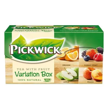   Fekete tea PICKWICK ízesített zöld variációk narancs-erdei gyümölcs-alma-őszibarack 20 filter/doboz