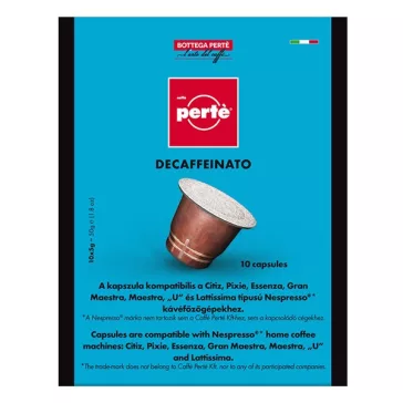   Kávékapszula CAFFÉ PERTÉ koffeinmentes 100% arabica 10 darab/doboz