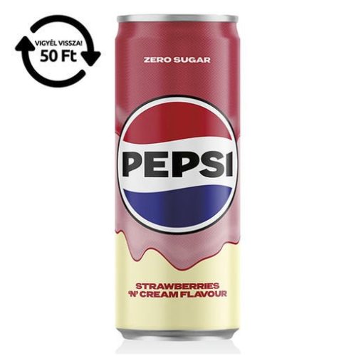 Üdítőital szénsavas PEPSI Treats Strawberry dobozos 0,24L DRS