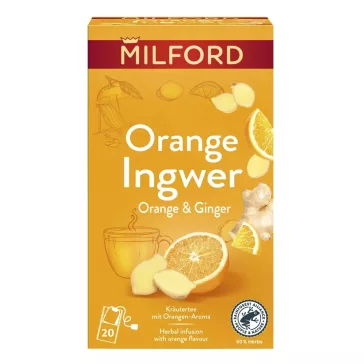   Gyógynövényes tea MILFORD narancs és gyömbér 35 g 20 filter/doboz