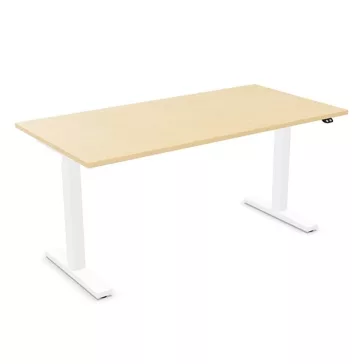   Íróasztal NOWYSTYL elektromosan állítható magasságú 1600x800 mm fehér T-lábas világos fenyő