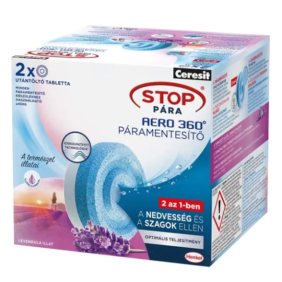 Páramentesítő tabletta CERESIT STOP PÁRA 2x450 g levendula Páramentesítő tabletta CERESIT STOP PÁRA 2x450 g levendula