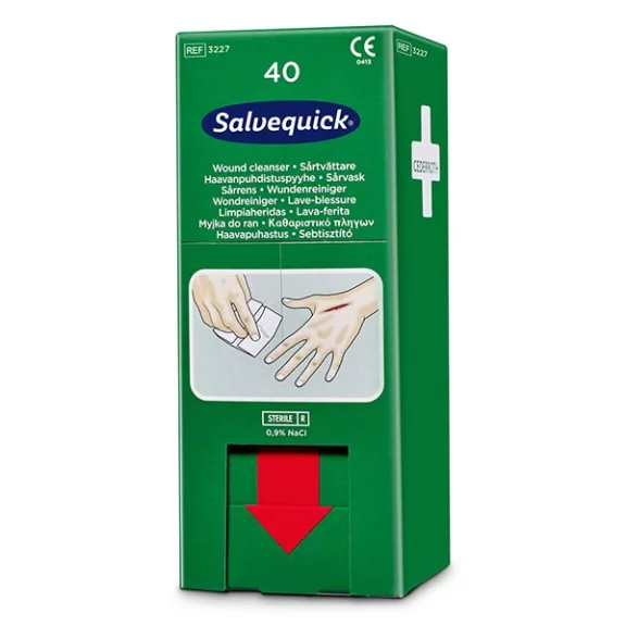 Sebtisztító kendő adagoló Salvequick 40 darabos