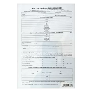   Nyomtatvány adásvételi (tulajdonjog-átruházási) szerződés személygépkocsihoz VECTRALINE A/4 álló 4 példányos