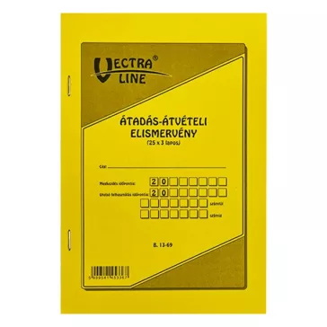   Nyomtatvány átadás - átvételi elismervény VECTRALINE A/5 álló 25x3 lapos