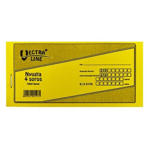 Nyomtatvány nyugta VECTRALINE 50x2 4 soros 20 darabos