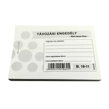 Nyomtatvány távozási engedély 50x2