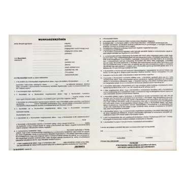 Nyomtatvány munkaszerződés A/3 3 lapos ÚJ