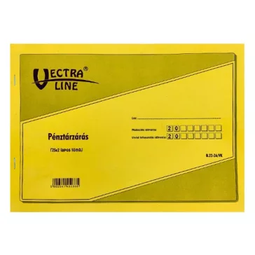   Nyomtatvány pénztárzárás VECTRALINE A/4 fekvő 25x2 lapos