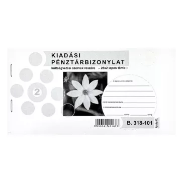   Nyomtatvány kiadási pénztárbizonylat költségvetési szervek részére fekvő 25x2 lapos