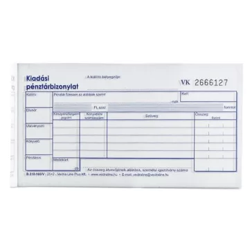   Nyomtatvány kiadási pénztárbizonylat VECTRALINE fekvő 25x2 lapos