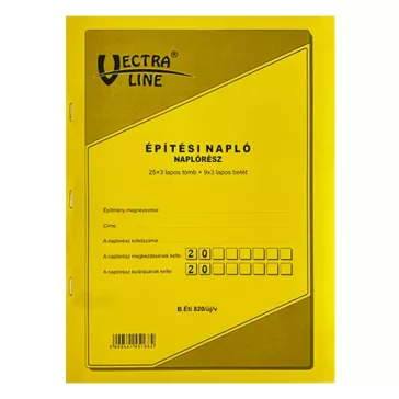   Nyomtatvány építési napló VECTRALINE A/4 álló  25x3 lapos pótlapokkal