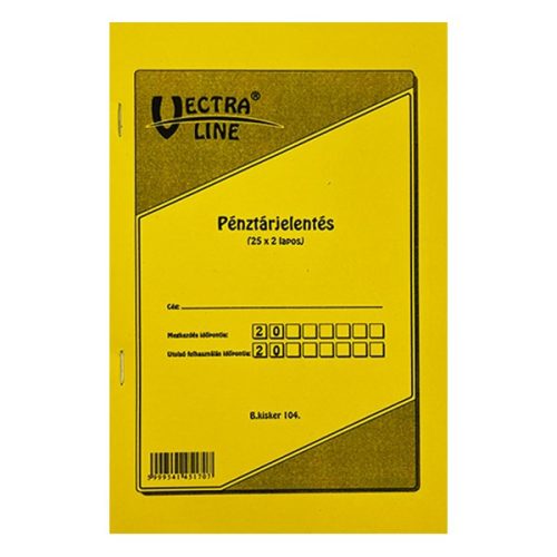 Nyomtatvány pénztárjelentés VECTRALINE A/5 25x2 lapos