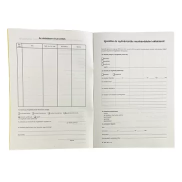   Nyomtatvány munkavédelmi oktatási napló VECTRALINE A/4 álló 20 lapos
