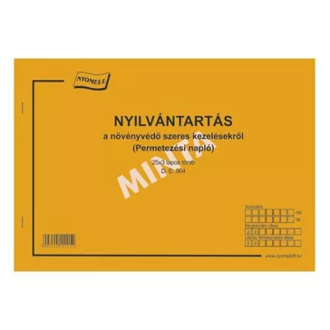 Nyomtatvány permetezési napló