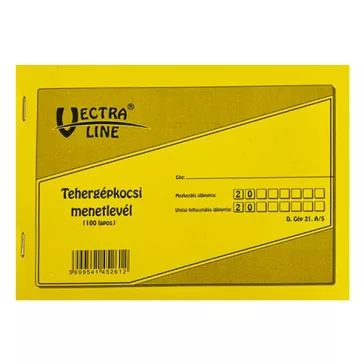   Nyomtatvány tehergépkocsi menetlevél VECTRALINE A/5 fekvő 100 lapos