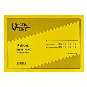   Nyomtatvány autóbusz menetlevél VECTRALINE A/4 fekvő 50x2 lapos