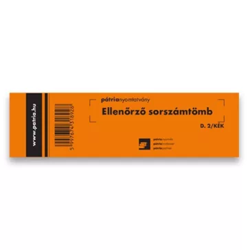   Nyomtatvány ellenőrző sorszámtömb PÁTRIA D2 100 lapos 146x40 mm kék